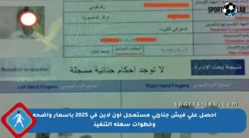 احصل على فيش جنائي مستعجل أون لاين في 2025 بأسعار واضحة وخطوات سهلة التنفيذ